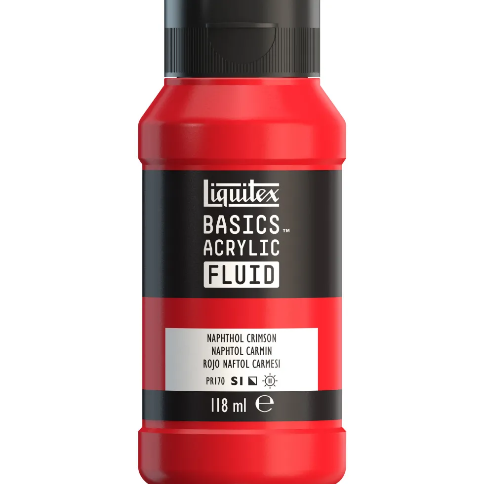 Farba akrylowa Basics Acrylic Fluid - Liquitex - 292, Naphthol Crimson, 118 ml