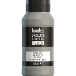 Farba akrylowa Basics Acrylic Fluid - Liquitex - 599, Neutral Gray 5, 118 ml