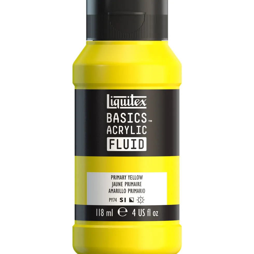 Farba akrylowa Basics Acrylic Fluid - Liquitex - 410, Primary Yellow, 118 ml
