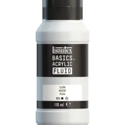 Farba akrylowa Basics Acrylic Fluid - Liquitex - 052, Silver, 118 ml