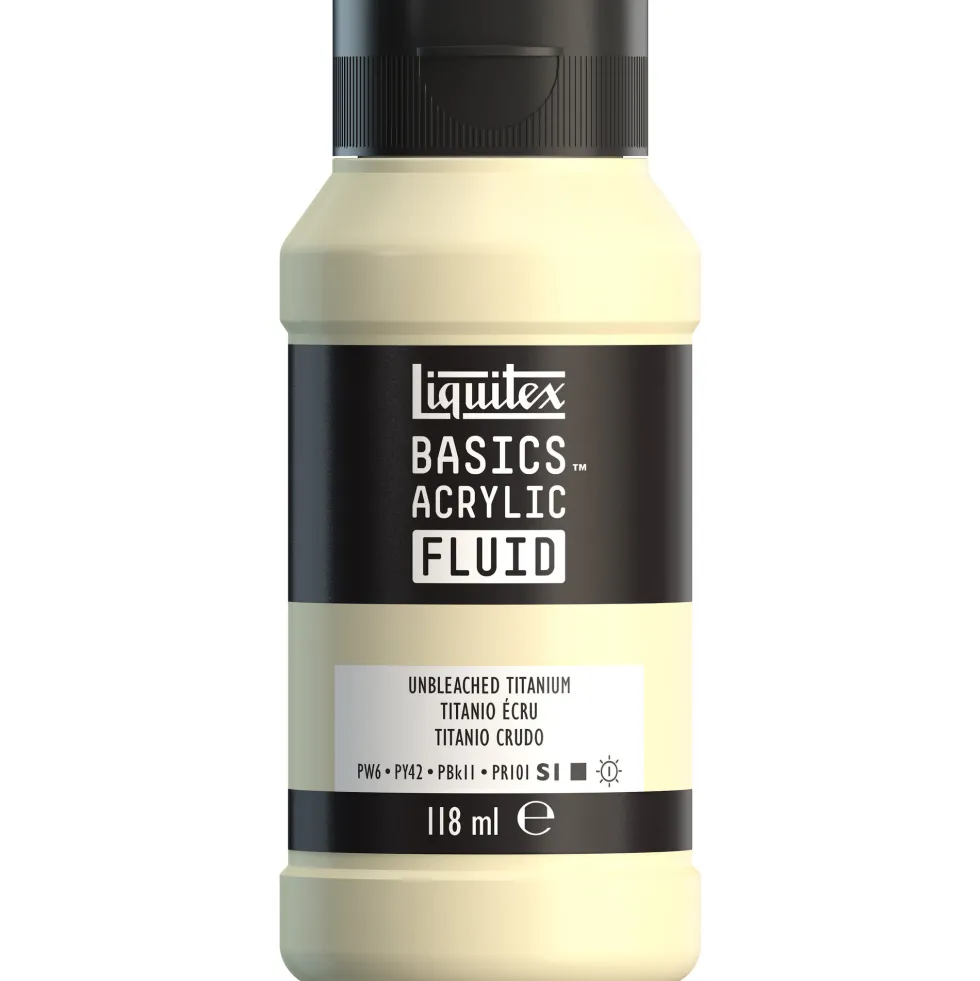 Farba akrylowa Basics Acrylic Fluid - Liquitex - 434, Unbleached Titanium, 118 ml