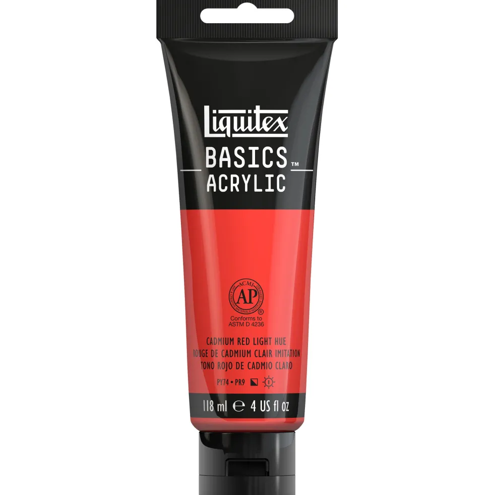 Farba akrylowa Basics Acrylic - Liquitex - 510, Cadmium Red Light Hue, 118 ml