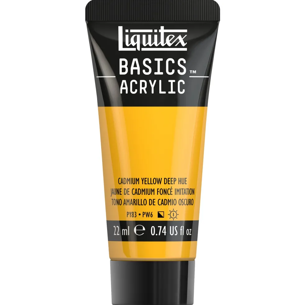 Farba akrylowa Basics Acrylic - Liquitex - 163, Cadmium Yellow Deep Hue, 22 ml