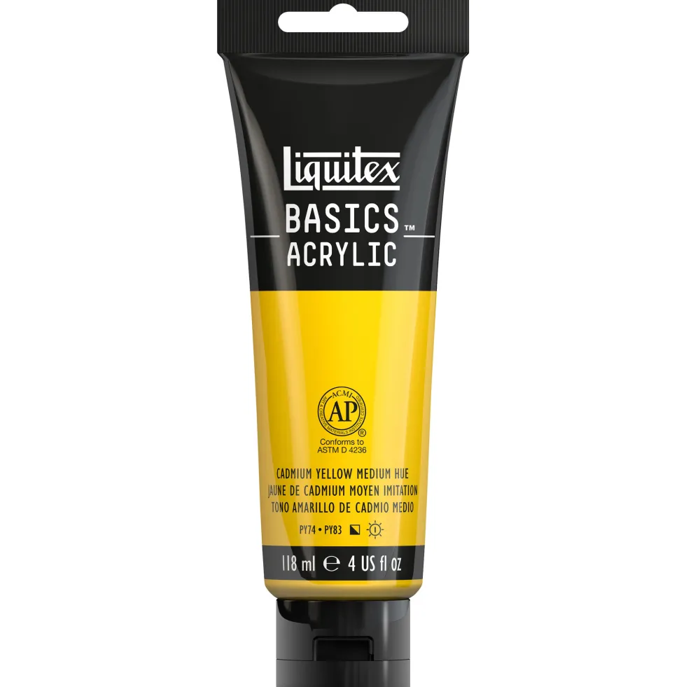 Farba akrylowa Basics Acrylic - Liquitex - 830, Cadmium Yellow Medium Hue, 118 ml