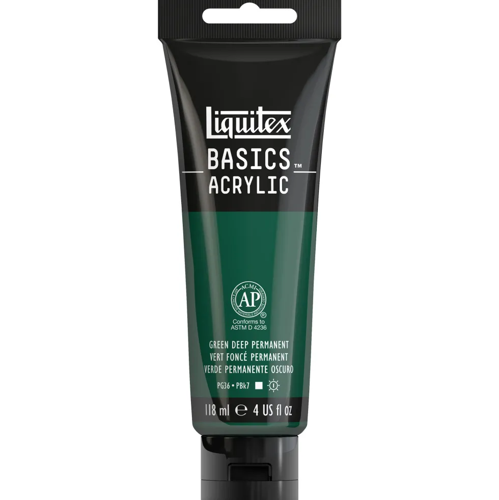 Farba akrylowa Basics Acrylic - Liquitex - 350, Green Deep Permanent, 118 ml