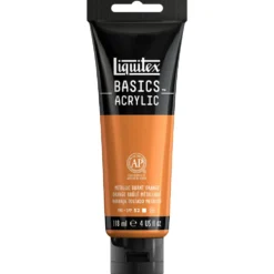 Farba akrylowa Basics Acrylic - Liquitex - 344, Metallic Burnt Orange, 118 ml
