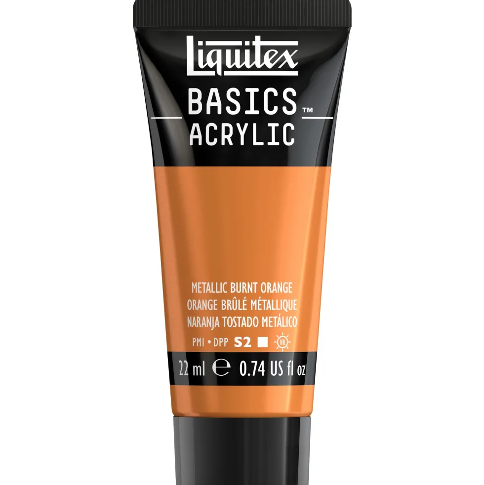 Farba akrylowa Basics Acrylic - Liquitex - 344, Metallic Burnt Orange, 22 ml