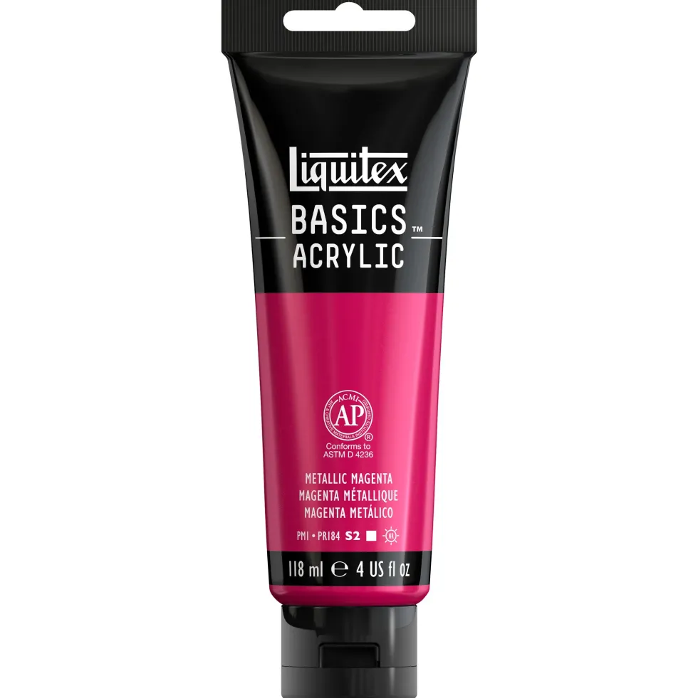Farba akrylowa Basics Acrylic - Liquitex - 342, Metallic Magenta, 118 ml