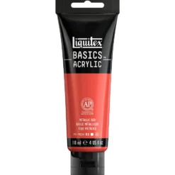 Farba akrylowa Basics Acrylic - Liquitex - 345, Metallic Red, 118 ml