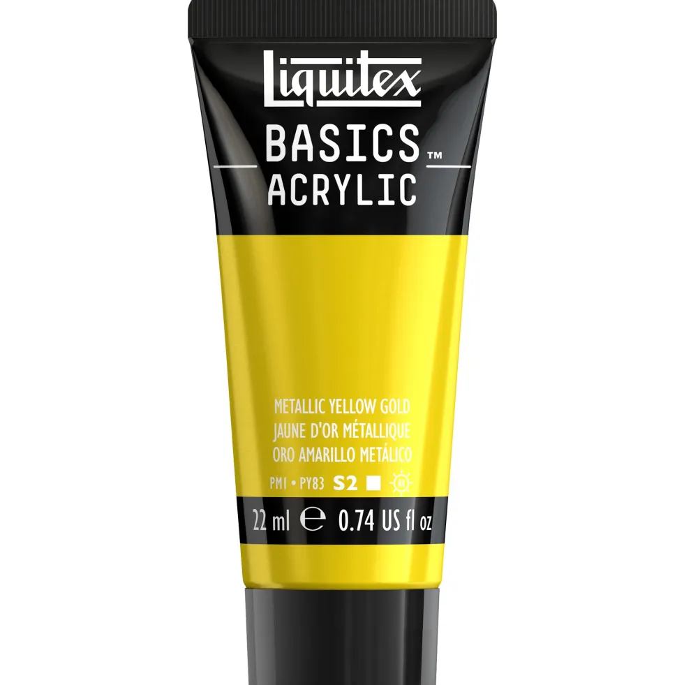 Farba akrylowa Basics Acrylic - Liquitex - 343, Metallic Yellow Gold, 22 ml