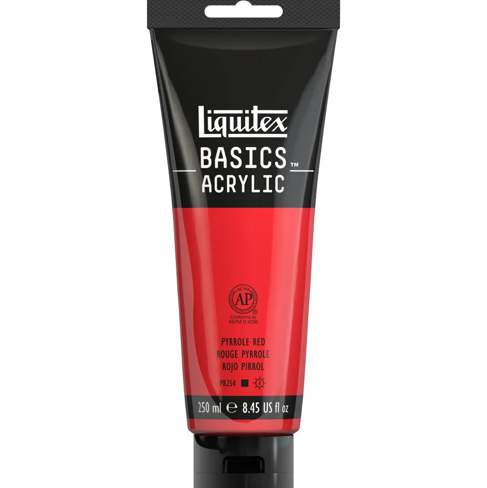 Farba akrylowa Basics Acrylic - Liquitex - Pyrrole Red, 250 ml