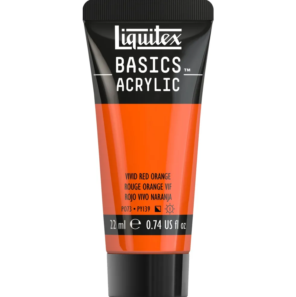 Farba akrylowa Basics Acrylic - Liquitex - 620, Vivid Red Orange, 22 ml