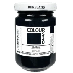 Farba akrylowa Colours - Renesans - 30, black, 125 ml