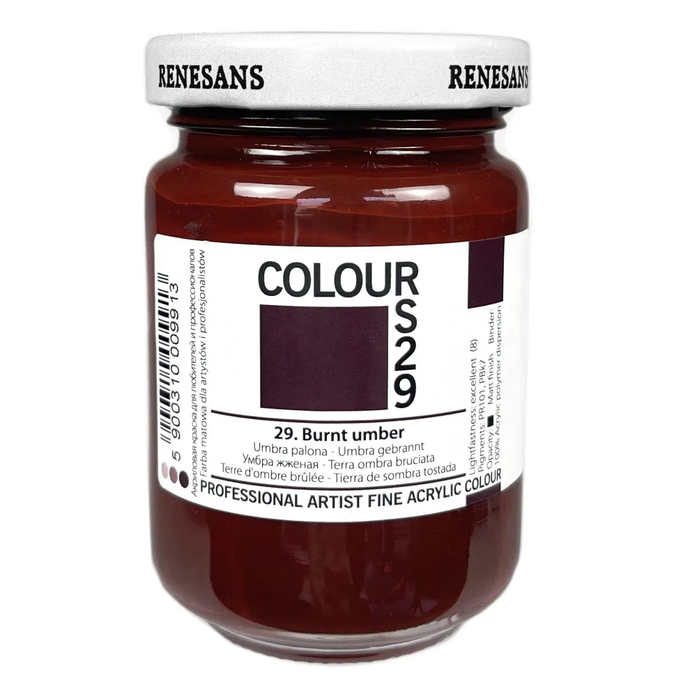 Farba akrylowa Colours - Renesans - 29, burnt umber, 125 ml