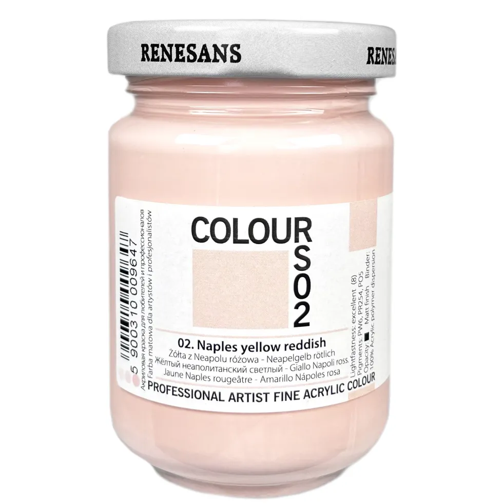 Farba akrylowa Colours - Renesans - 02, Naples yellow reddish, 125 ml