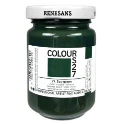 Farba akrylowa Colours - Renesans - 27, sap green, 125 ml