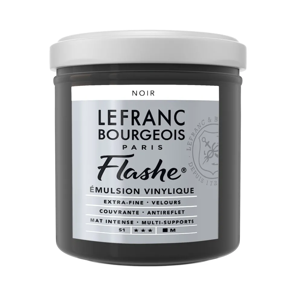 Farba akrylowa Flashe - Lefranc & Bourgeois - Black, 125 ml