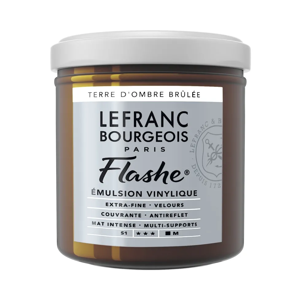 Farba akrylowa Flashe - Lefranc & Bourgeois - Burnt Umber, 125 ml