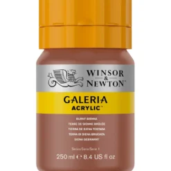 Farba akrylowa Galeria - Winsor & Newton - 074, Burnt Sienna, 250 ml
