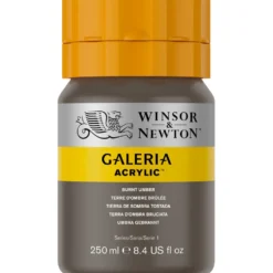 Farba akrylowa Galeria - Winsor & Newton - 076, Burnt Umber, 250 ml