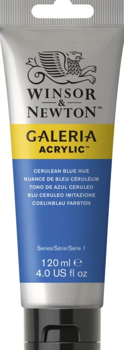 Farba akrylowa Galeria - Winsor & Newton - Cerulean Blue Hue, 120 ml