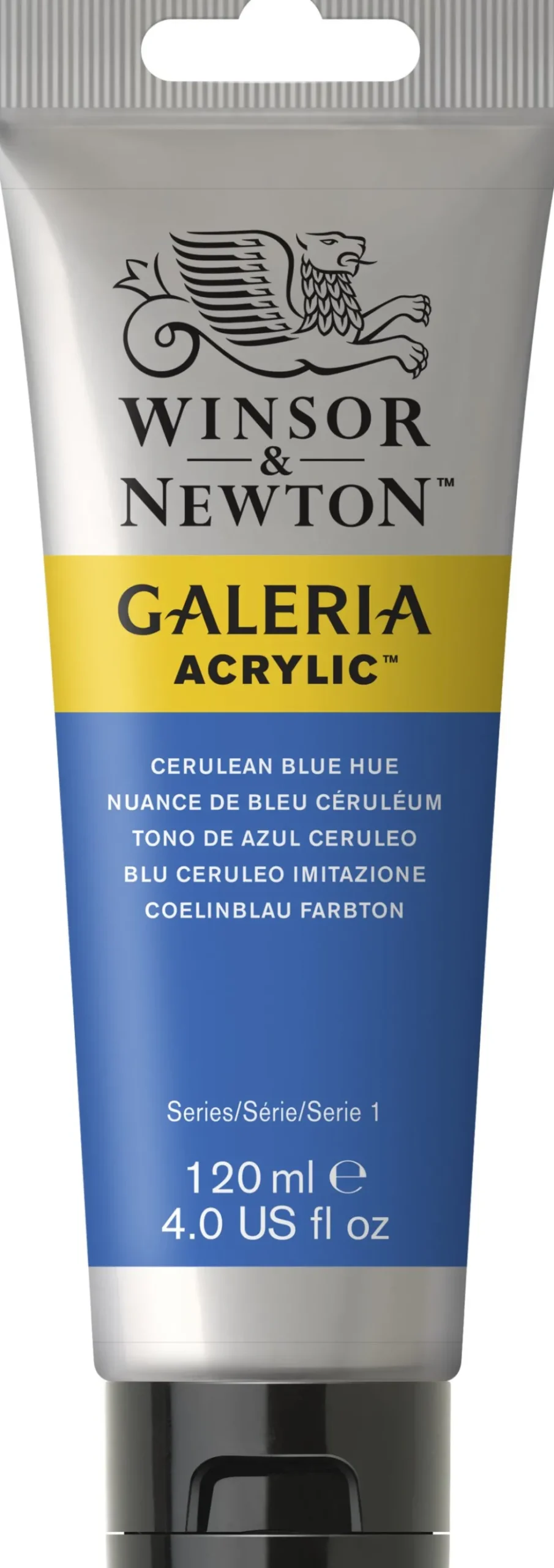 Farba akrylowa Galeria - Winsor & Newton - Cerulean Blue Hue, 120 ml