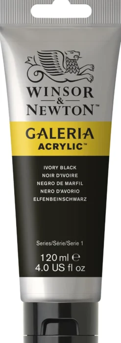 Farba akrylowa Galeria - Winsor & Newton - Ivory Black, 120 ml