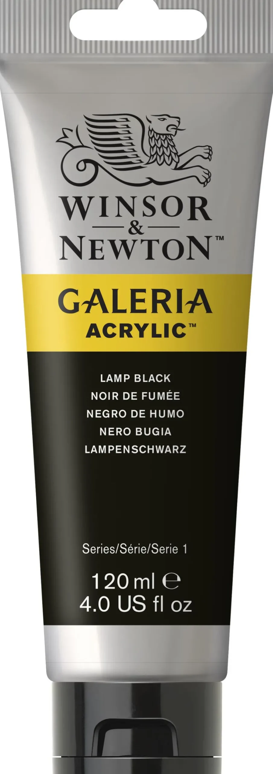 Farba akrylowa Galeria - Winsor & Newton - Lamp Black, 120 ml