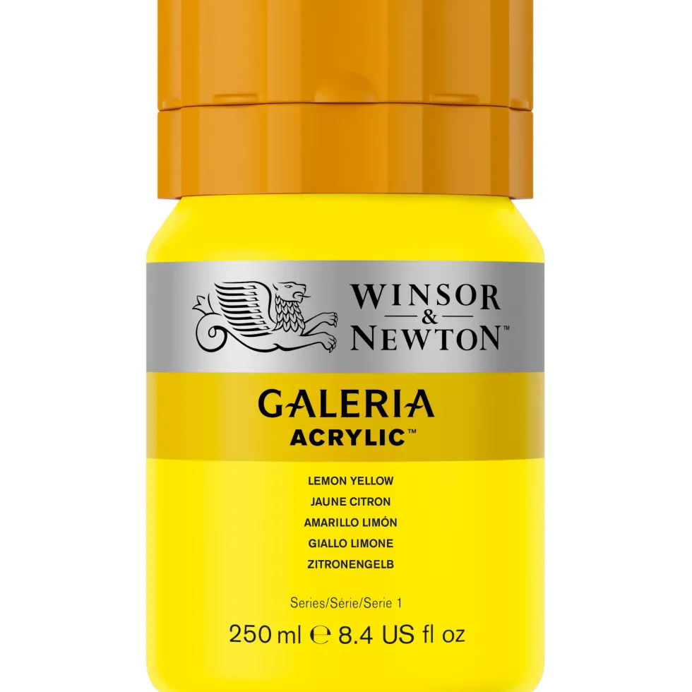 Farba akrylowa Galeria - Winsor & Newton - 346, Lemon Yellow, 250 ml