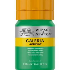 Farba akrylowa Galeria - Winsor & Newton - 484, Permanent Green Middle, 250 ml