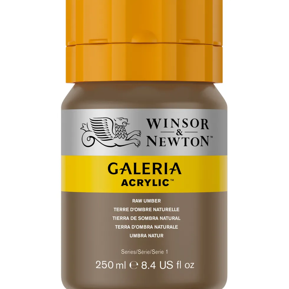 Farba akrylowa Galeria - Winsor & Newton - 554, Raw Umber, 250 ml