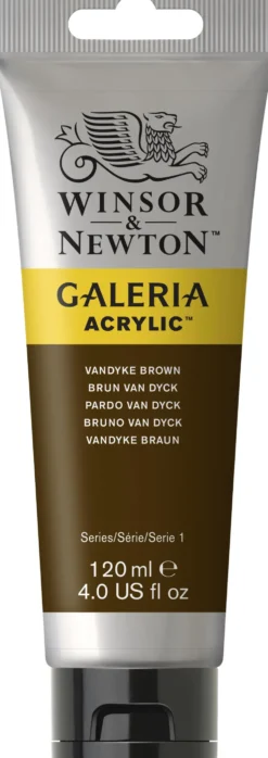 Farba akrylowa Galeria - Winsor & Newton - Vandyke Brown, 120 ml