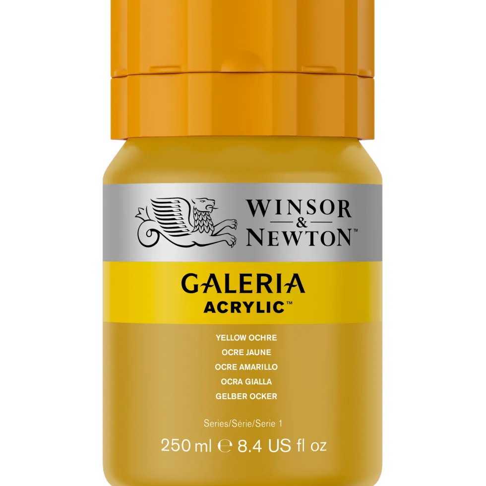 Farba akrylowa Galeria - Winsor & Newton - 744, Yellow Ochre, 250 ml