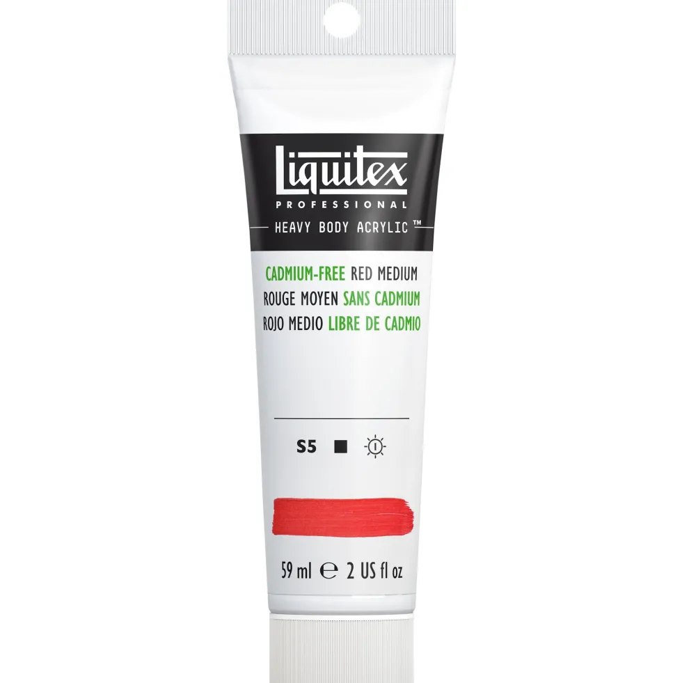 Farba akrylowa Heavy Body - Liquitex - Cadmium Free Red Medium, 59 ml