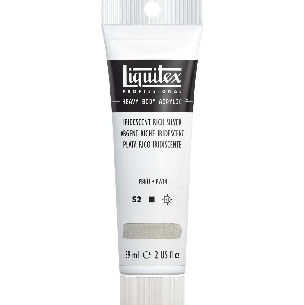Farba akrylowa Heavy Body - Liquitex - Rich Silver, 59 ml