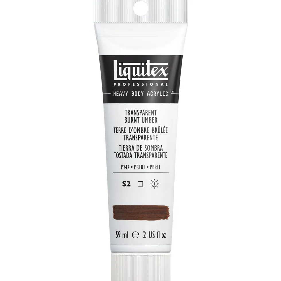 Farba akrylowa Heavy Body - Liquitex - Transparent Burnt Umber, 59 ml