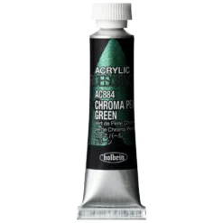 Farba akrylowa Iridescence Acrylic - Holbein - 884, Chroma Pearl Green, 5 ml