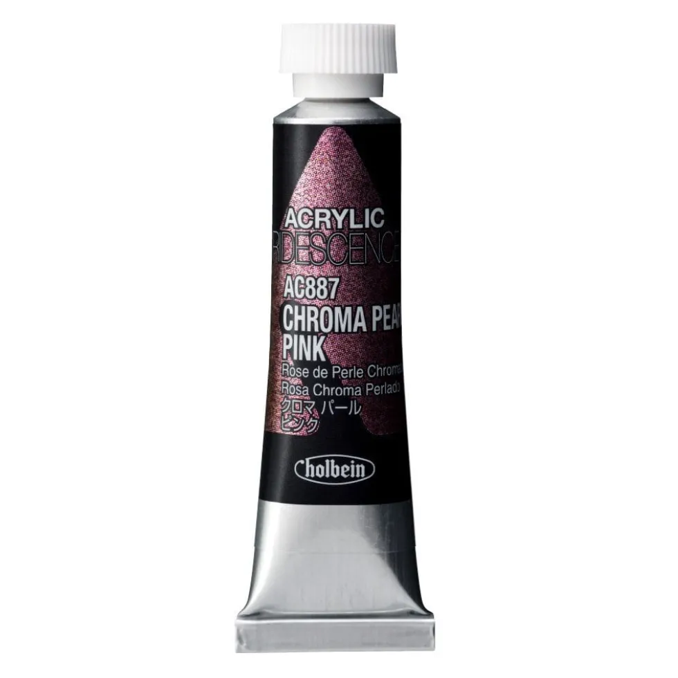 Farba akrylowa Iridescence Acrylic - Holbein - 887, Chroma Pearl Pink, 5 ml
