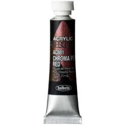 Farba akrylowa Iridescence Acrylic - Holbein - 881, Chroma Pearl Red, 5 ml