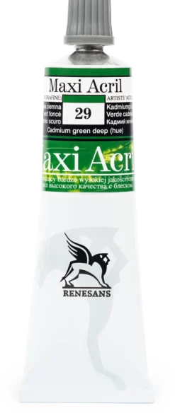 Farba akrylowa Maxi Acril - Renesans - 29, cadmium green deep hue, 60 ml