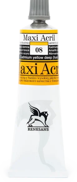 Farba akrylowa Maxi Acril - Renesans - 08, cadmium yellow deep hue, 60 ml