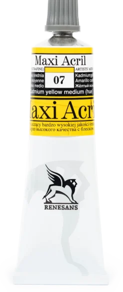 Farba akrylowa Maxi Acril - Renesans - 07, cadmium yellow medium hue, 60 ml