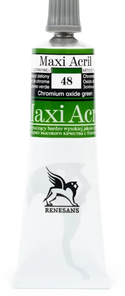 Farba akrylowa Maxi Acril - Renesans - 48, chromium oxide green, 60 ml