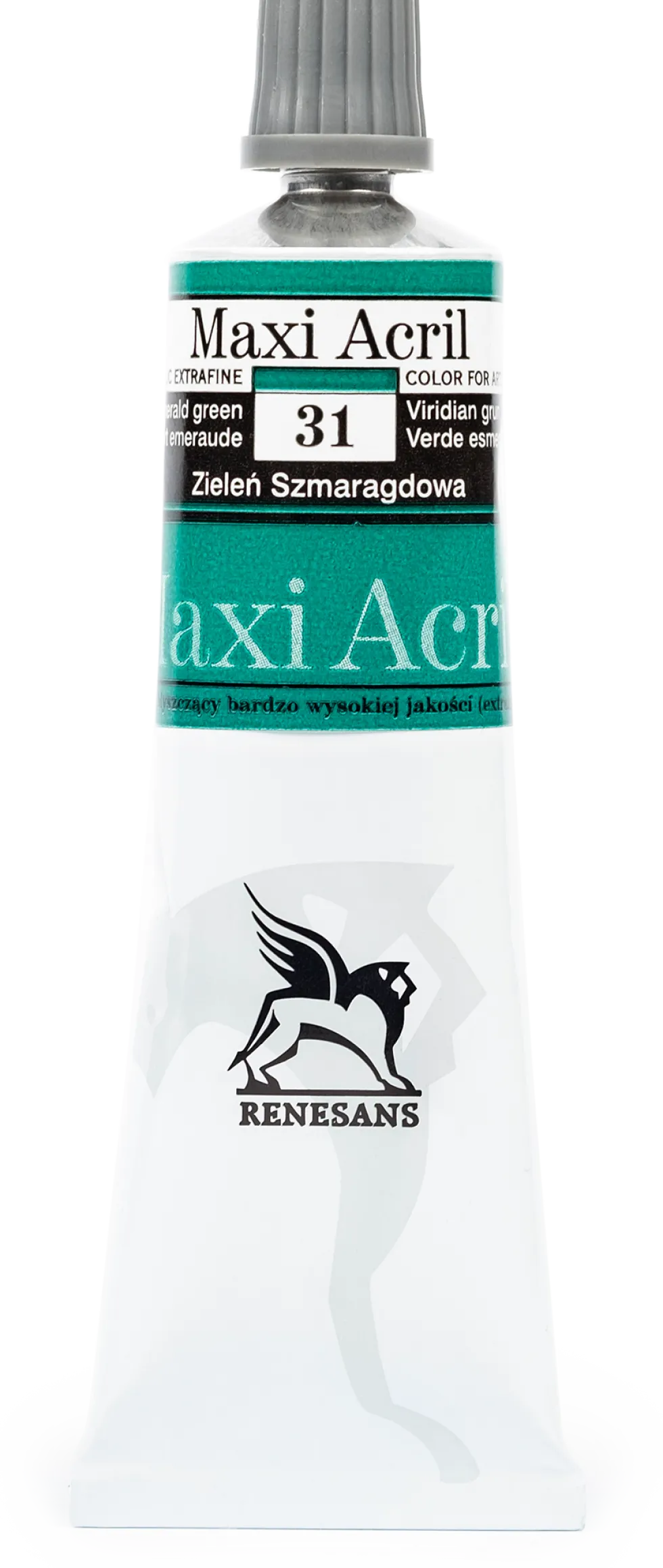Farba akrylowa Maxi Acril - Renesans - 31, emerald green, 60 ml