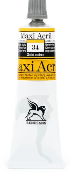 Farba akrylowa Maxi Acril - Renesans - 34, gold ochre, 60 ml