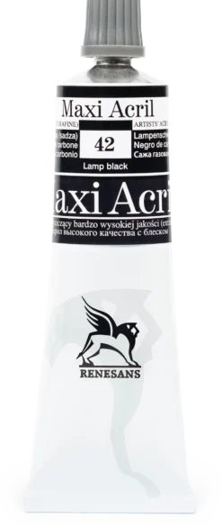 Farba akrylowa Maxi Acril - Renesans - 42, lamp black, 60 ml