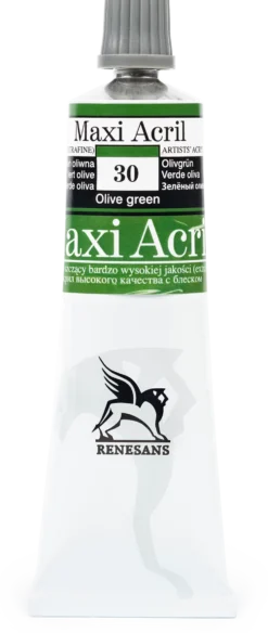 Farba akrylowa Maxi Acril - Renesans - 30, olive green, 60 ml