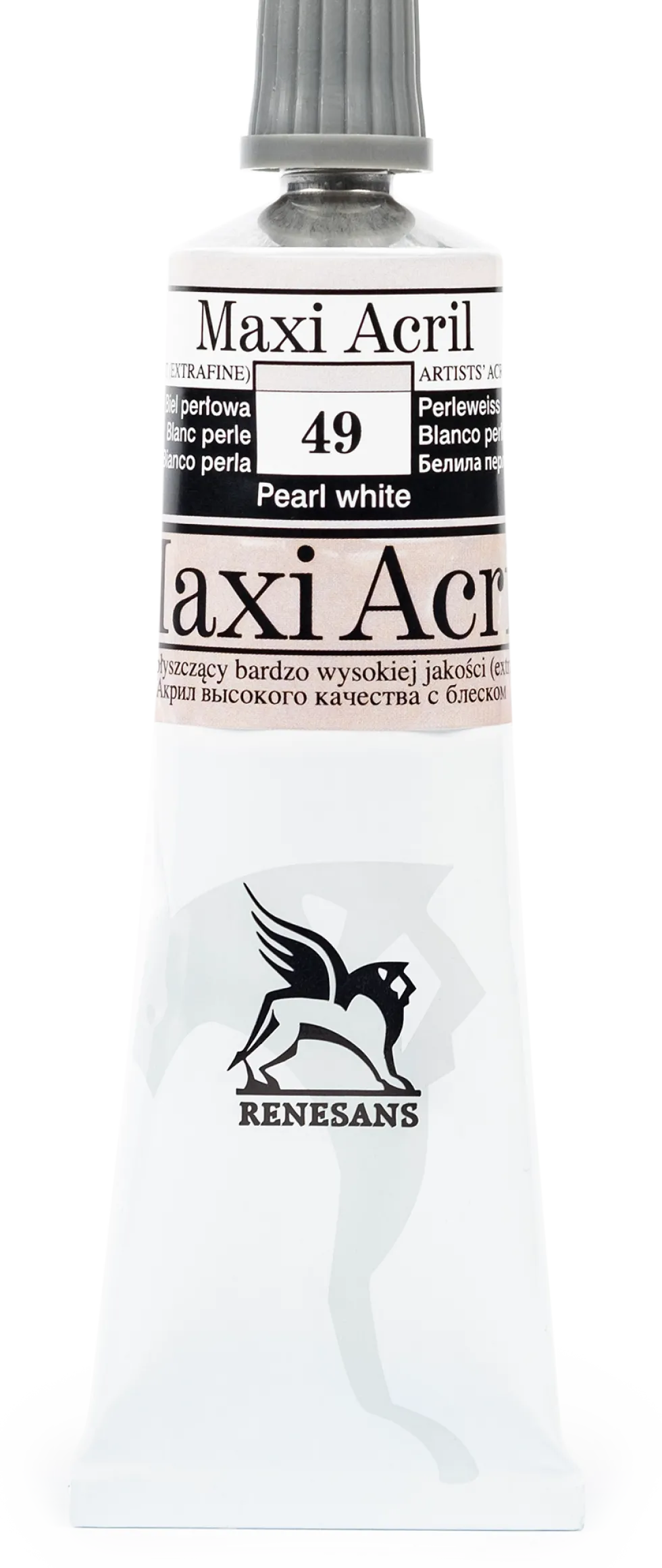Farba akrylowa Maxi Acril - Renesans - 49, pearl white, 60 ml