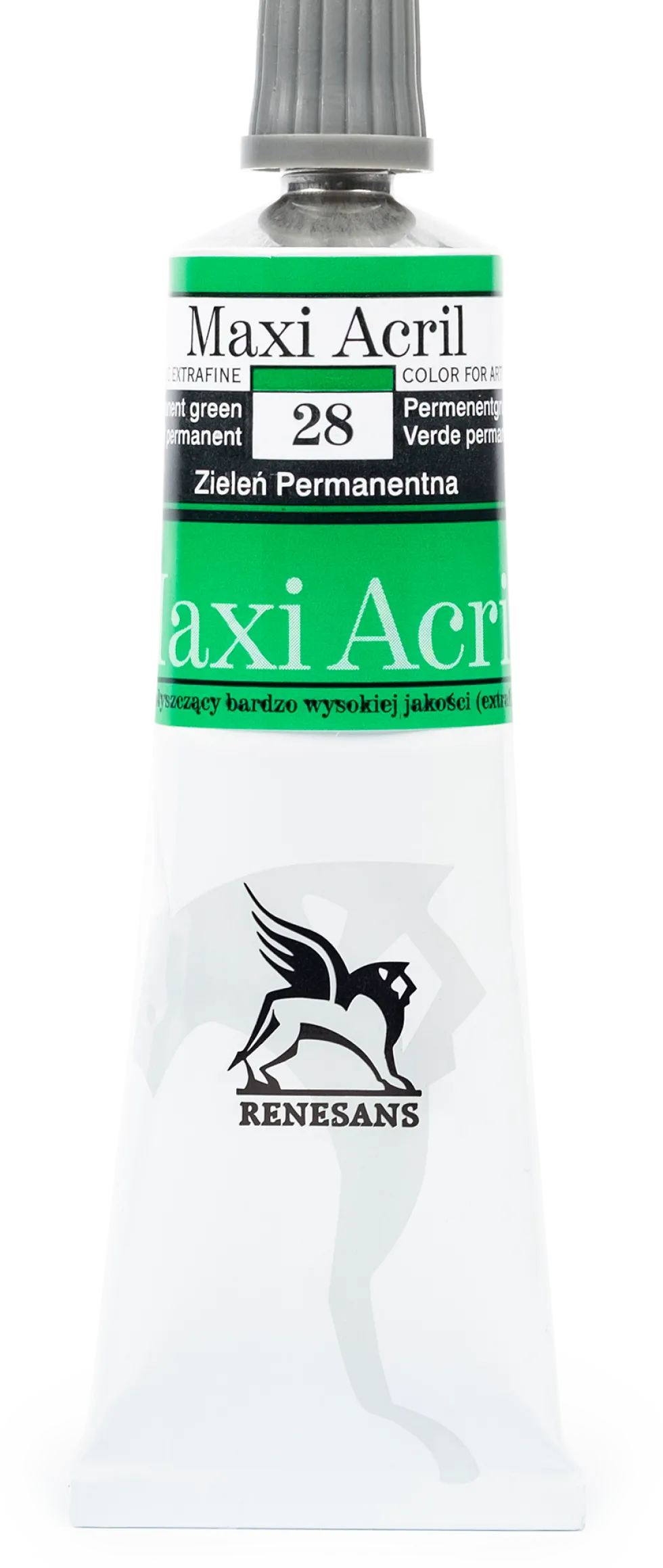 Farba akrylowa Maxi Acril - Renesans - 28, permanent green, 60 ml