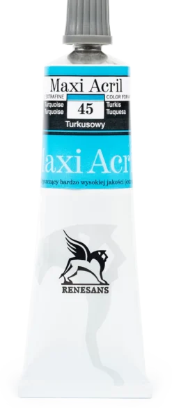 Farba akrylowa Maxi Acril - Renesans - 45, turquoise, 60 ml
